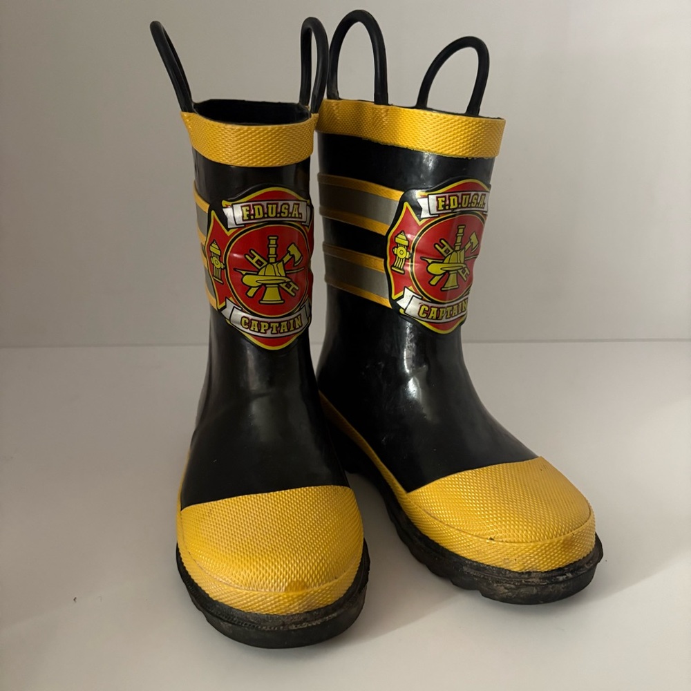 Western Chief Fireman Waterproof Rubber Rain Boots Boys Size 9/10